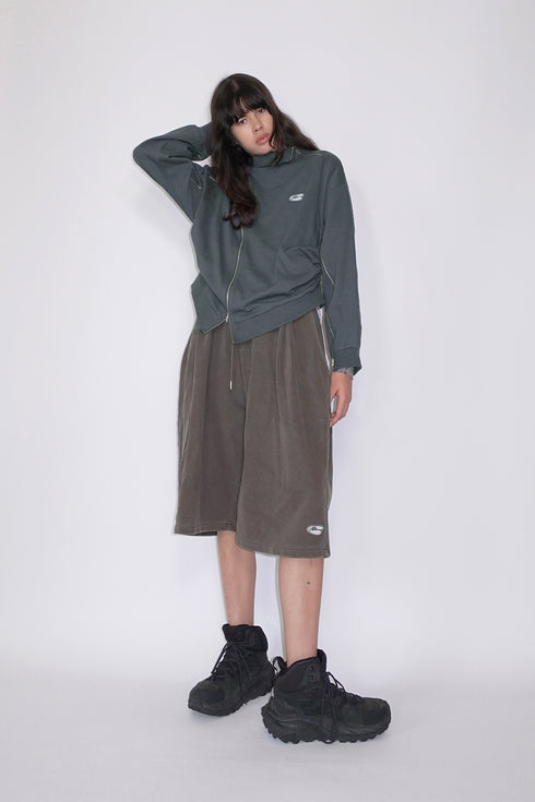 Mayte × Cycle ECHO STAR WASHED HALF PANTS -BROWN- *Last1